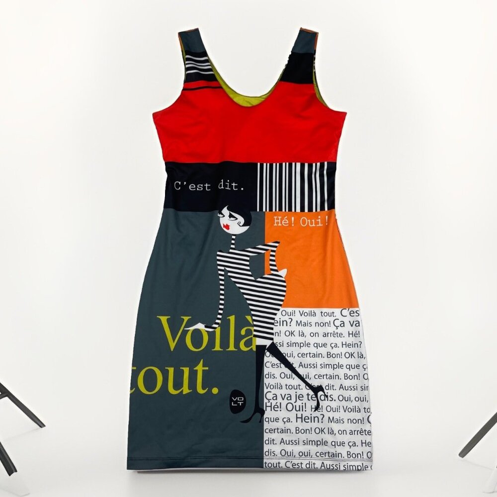 VOLT Design Abstract Wearable Art Print Maxi Funky AOP Dress Size 0 D